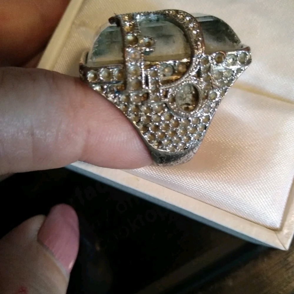 Huge vintage  dior ring size 7.5 1990s Y2k - Picture 2 of 7